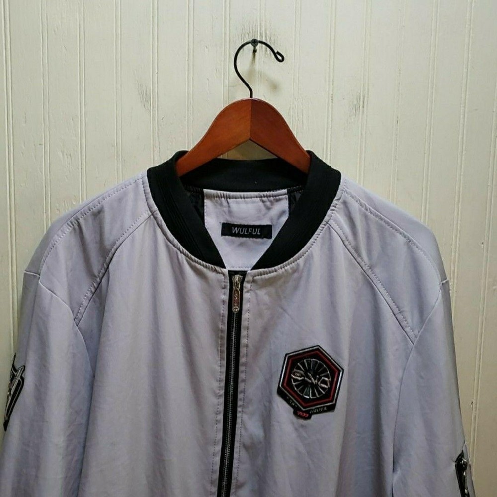 WULFUL Jacket Mens 2XL Gray Bomber Full Zip First Order 709 Legion Lined